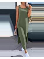 Vestido Largo De Mujer Estilo Casual Fashionable Con Encaje Espalda Descubierta Sin Mangas Cuello Redondo Ajustado Para Todas Las Estaciones - details 3