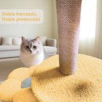 Cature,Torre Rascador para Gatos con Diseño de Flor, Casa y Plataformas, Verde y Amarillo, 55*36*89CM - details 1
