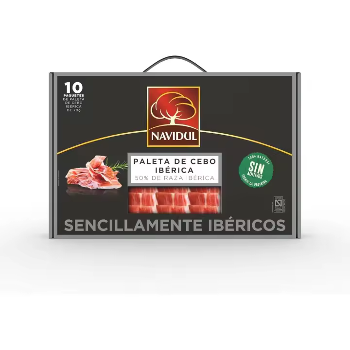 Navidul   Maletín de Jamón de Cebo Ibérico (50% raza ibérica)10x70g-Maletín de Paleta de Cebo Ibérica (50% raza ibérica)10x70g - 1