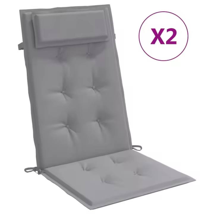 Zapatos de Silla con respaldo alto 2 UDS lona Oxford Gris - 1