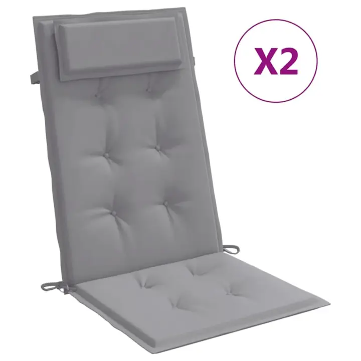 Zapatos de Silla con respaldo alto 2 UDS lona Oxford Gris - 1