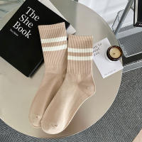 Calcetines De Mujer Estilo Preppy Japonés Moda Otoño Nuevos Color Caramelo Calcetines Deportivos Algodón Crew Estilo Casual Rayados - details 6