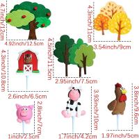 30 PCS Decoraciones De Tarta De Animal De Granja Para Cumpleaños Baby Shower Fiesta Temática De Granja Resina Cartoon Animal - details 6