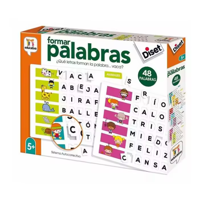 Diset Juego de Formar Palabras Educativo para Niños - 48 Palabras de Temáticas Variadas - 1