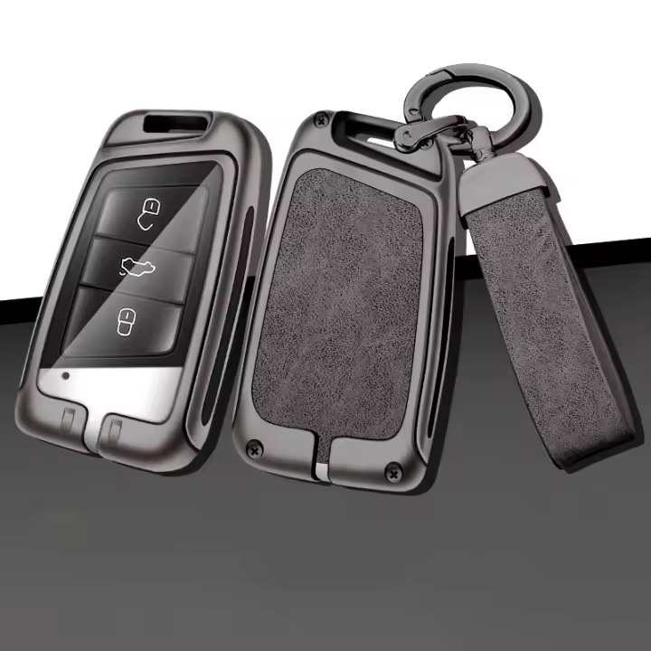 Nueva Funda De Llave De Coche En Aleación De Zinc Y Cuero Para VW Volkswagen Magotan Passat B8 Skoda Superb Kodiaq A7 Accesorios De Llave De Coche - 1
