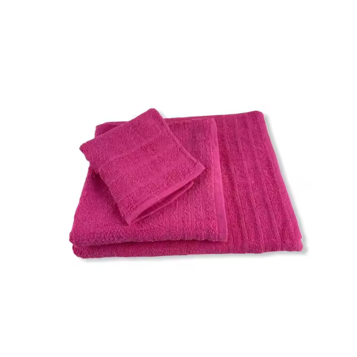 Juego De Toallas Económico de 3 Piezas Set De Toallas 450gr/m2,algodón 60% y 40% Poliester,1 Toallas De Ducha 65x125cm,1 Toallas De Mano 87x47cm,1 Paño De Tocador 50X30 Cm - Suavidad y Durabilidad Garantizadas - 1
