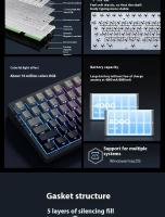 MCHOSE G75Pro Teclado Mecánico De Esports Tri-modos Con Retroiluminación RGB Interfaz Bluetooth Y USB Switches Hot-swappable - details 2
