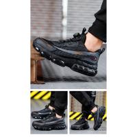 Zapatos de seguridad con amortiguación de aire para hombre, zapatillas de trabajo antigolpes e indestructibles, de malla transpirable, botas protectoras - details 4