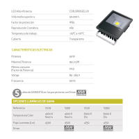 ORION91 Pack x 2 unidades Foco Proyector Industrial LED 50W 95lm/W 4500lm IP65 4000K Blanco Neutro - details 0