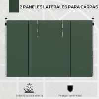 Outsunny Paredes Laterales para Carpa de 2 Paneles 295x195 cm Cortina Lateral de Tela Oxford con Ventana Enrollable y Puerta con Cremallera para Carpa 3x3 m o 3x6 m - details 3