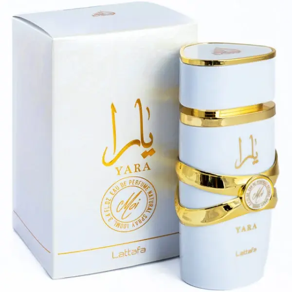 Perfume arabe lattafa Moi blanco 100ml. Perfume de moda, traido de Dubai, fragancia altamente concentrada de Jazmin y Durazno, Ambar y Caramelo, sensual y enigmatico, regalo ideal - 1