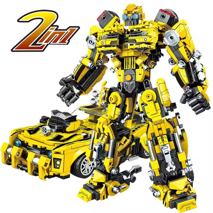 Bloques De Construcción Mecha Robot Transformable 2 En 1 Para Niños Juguetes De Cumpleaños Coche Kit De Bloques Regalo Para Niños - 1