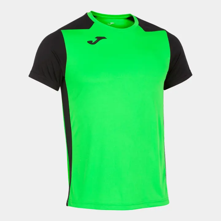 Camiseta M/C Hombre Joma Record II 102223 Verde Flúor Negro 021 Transpirable - 1