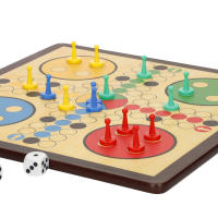 COLORBABY - Set 10 juegos de mesa, +180 piezas, ajedrez para niños, damas, mancala, backgammon, 3 en raya, serpientes y escaleras, damas chinas, parchís infantil, solitario, competición de dados, Caja almacenaje madera 32x32x15 cm, +2 jugadores, +5 años - details 4