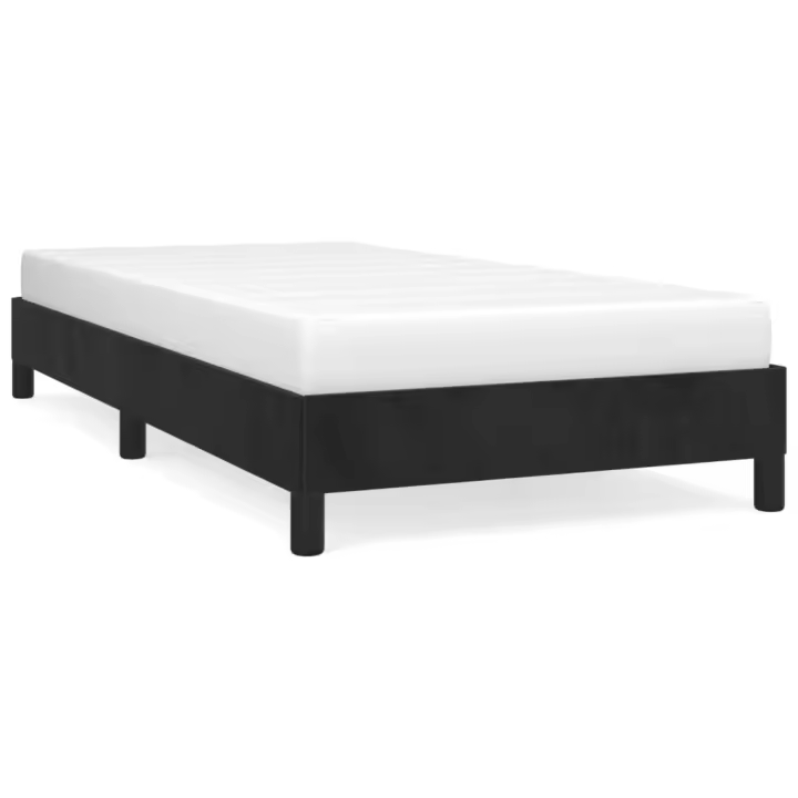 Estructura de cama sin colchón tela negro 100x200 cm - 1