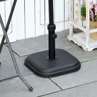 Outsunny Base de Sombrilla de Jardín Peso 11 kg Soporte para Parasol de Cemento para Mástil de Ø32-38 mm para Terraza Patio Exterior 36x36x31 cm Negro - details 1