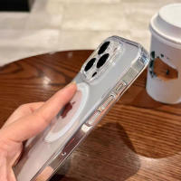 Funda Magnética Para iPhone Con Carga Inalámbrica Compatible Con Magsafe Transparente Antigolpes Resistentes a Los Choques Para iPhone 11 pro Max Hasta iPhone 15 Air - details 5