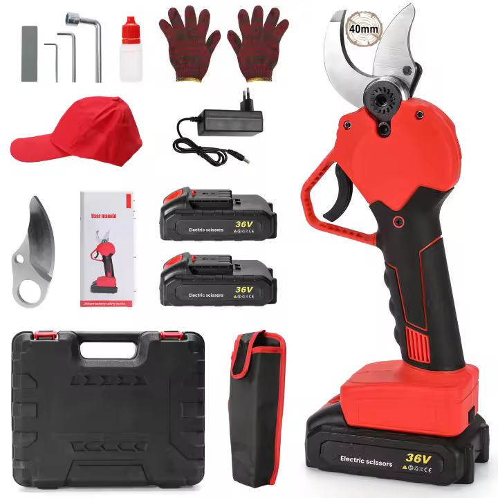 Tijeras de Poda Eléctricas Inalámbricas 750W Potente, 2 Baterías + Cargador, para Ramas Gruesas + Kit de Regalo - 1