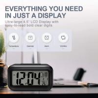 Reloj despertador digital, Reloj de dormitorio con Luz de noche intelente, temperaturas interiores, Pantalla LED large, Reloj de escretorio con Pilas para niños - details 0