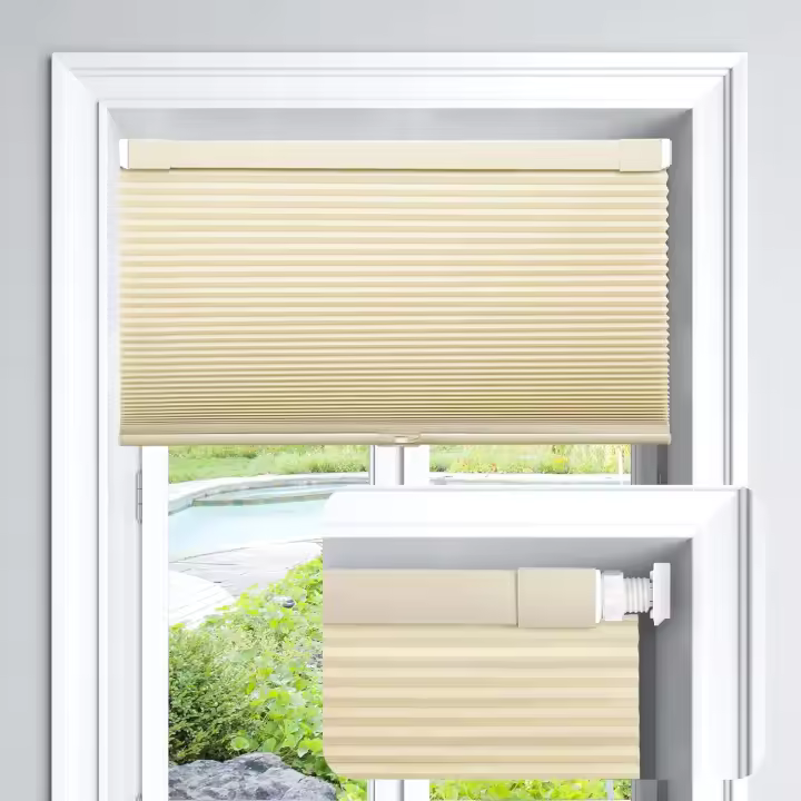 Cordless Cellular Shades No Tools No Drill Light Filtering Cellular Blinds for Window Size 28'' W x 48'' H, Dark Grey - 1