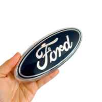 Banner - Emblema adhesivo plastico oval compatible con ford azul 17.5 cm