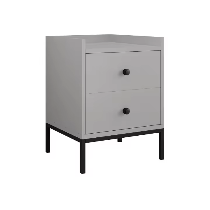 Mesilla de noche Comfivo U103 , Muebles ES, Aglomerado laminado, Gris, 40 x 47 x 40cm - 1
