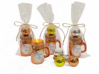 Pack de 10 Velas Aroma canela con Bálsamo de Labios en Bolsa de Regalo y pegatina de agradecimiento - Regalos para Invitados de Boda, comuniones, bautizos, aniversarios, cumpleaños - details 5