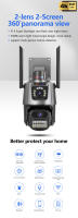Cámara De Seguridad IP 4K 8MP Wifi Con Lente Dual Protección Impermeable Alarma De Luz Policia Video Vigilancia CCTV Montaje En Pared Grey - details 0