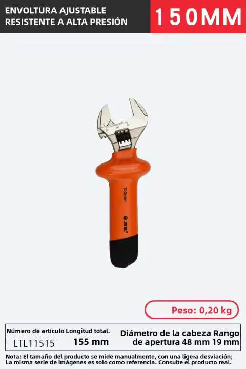 Llave Ajustable De Electricista De Alta Resistencia Con Cierre Ajustable Y Superficie Niquelada Antirrota Con Agarre Amortiguado - 1