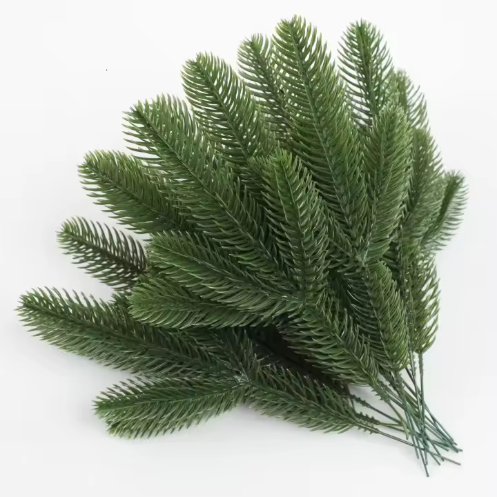 10pcs Ramas De Pino Con Bayas Rojas Artificiales De Alta Calidad Decoraciones Navideñas Para Wreath Y Árbol De Navidad - 1