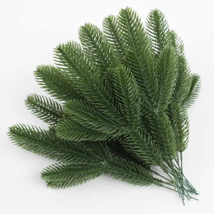 10pcs Ramas De Pino Con Bayas Rojas Artificiales De Alta Calidad Decoraciones Navideñas Para Wreath Y Árbol De Navidad - 1