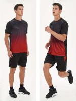 Conjunto De Entrenamiento De Baloncesto Para Hombres Verano Camiseta De Manga Corta Gradiente Y Shorts Secado Rápido 2 Piezas - details 4