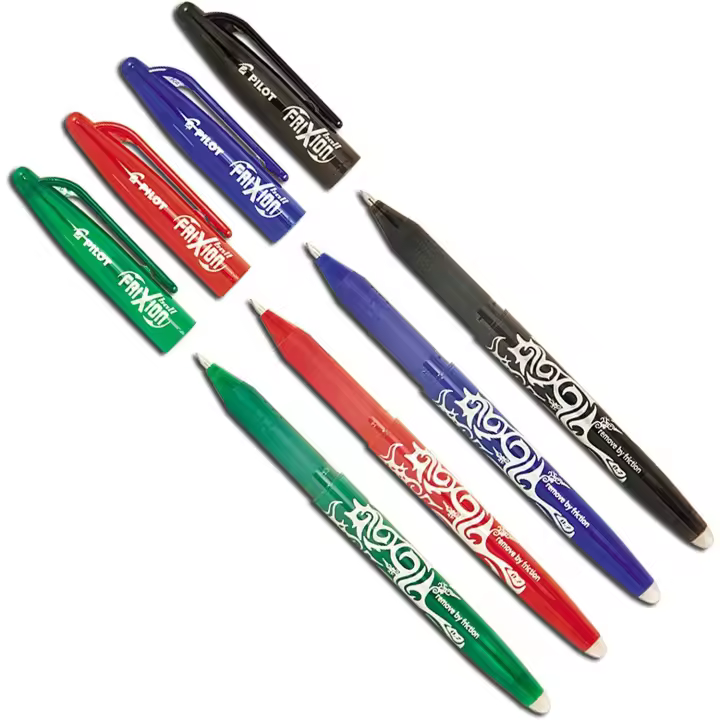Pilot Bolígrafo Frixion Ball 0,7 mm Grip Tinta Borrable (Pack Azul, Negro, Rojo y Verde) - 1