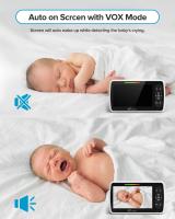Vigilabebés-Baby Monitor de vídeo para bebés de 5 pulgadas con cámara y audio con zoom remoto Pan-Tilt. Baterías de cuna con modo VOX de conversación bidire,Envío rápidoccional,960ft Vigilabebés de largo alcance con cámara y audio. - details 4