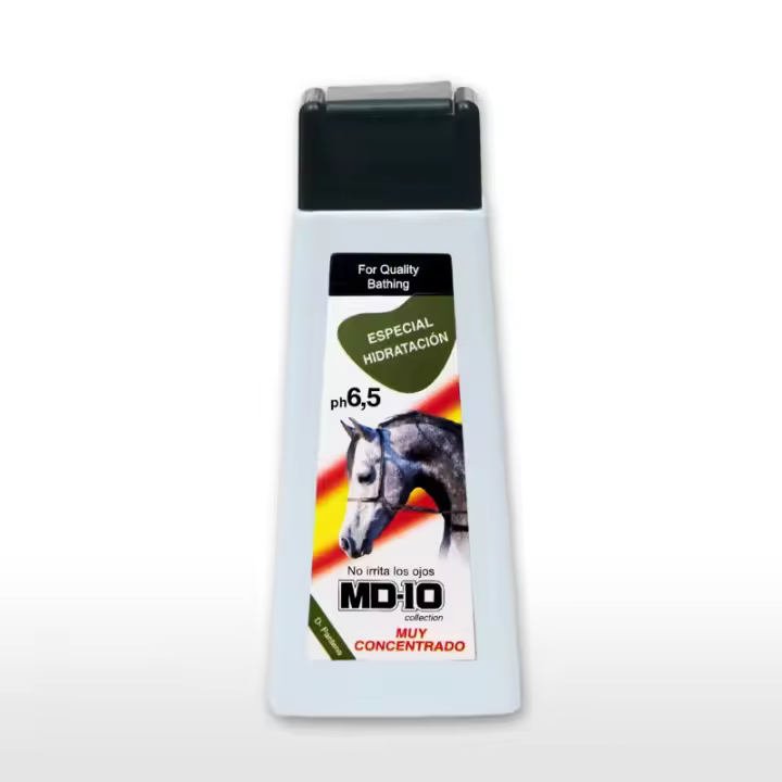 Champú Hidratante para Caballos - Hidratación Pelo Seco y Quebradizo - Piel Seca y Escamosa - Aceites de Argán y Jojoba - Vegano y Biodegradable - Fabricado en España - MD10 - 1