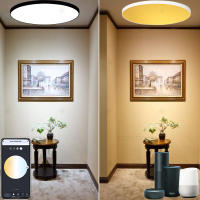 Lámpara De Techo Inteligente Zigbee 3.0 24W RGBCW Compatible Con Alexa Y Google Control Por Voz Y APP Dimmer Asistente De Hogar Para Cocina Comedor Dormitorio Estudio Baño Material PVC Luz Contemporánea - details 1