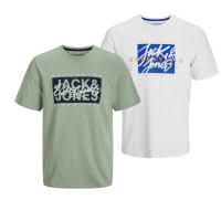 Jack & Jones Hombre Pack 2 Camisetas de Algodón de 160 grs de Algodón Ajuste REGULAR FIT Moda Casual informal REF 268439 - details 1