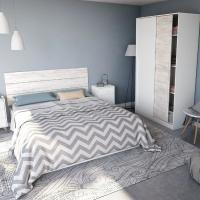 Meimon Armario de 2 puertas correderas fabricado con tablero de partículas melaminizado tipo E1 de 15 mm de espesor, con cantos PVC de 0,6 mm, trasera MDF lacada blanca de 3 mm, incluye barra de colgar de aluminio extraíble, guías correderas ABS - details 2