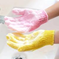 Guantes De Baño Para Eliminar Piel Muerta - Revitaliza Y Suaviza La Piel Accesorios De Ducha De Calidad Spa Coloridos Dobles - details 4
