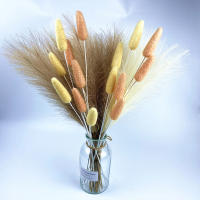 10PCS Pampas Boho Decor Flores Artificiales De Paja Simuladas 55CM Para Decoración De Casamiento Fiesta Hogar Material Seda - details 2