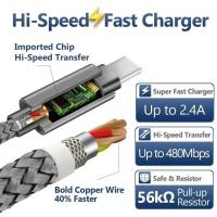 Cable de carga USB A tipo C, Cargador rápido 2A, Cable de datos de nailon de 1M, 2M, 3M para  Android,dispositivo de carga tipo C - details 2