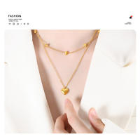 Encanto Collar de corazón para mujer, cadena de acero inoxidable chapada en oro, collar de boda, joyería de estilo bohemio, regalo para mujer - details 5