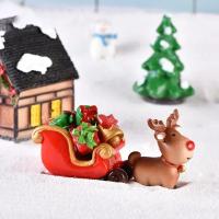 Decoración De Navidad Para El Hogar Figura De Resina De Cisne Reindeer Sleigh Micro Paisaje De Navidad Adornos De Escritorio - details 3