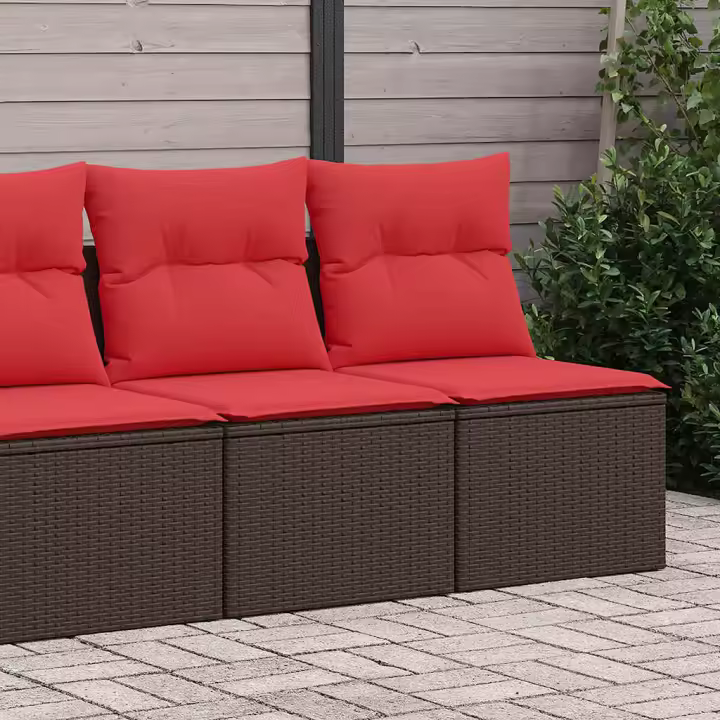 vidaXL Set sofás jardín y cojines 2 pzas ratán sintético acacia en color Gris/Marrón | acolchados duraderos para sofás de jardín terraza exterior - 1