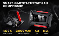 Banco de energía de emergencia para coche de 28000 mAh, inflador de neumáticos de 150 PSI, multifunción, bomba de aire con bolsa - details 7