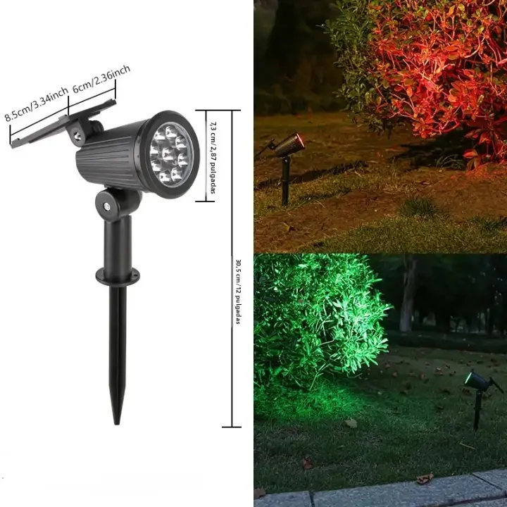 9 Spotlights Solares LED Para Exterior IP65 Impermeables Luz De Punto Ajustable Para Jardín Patio Entrada Decoración De Vivero - 1