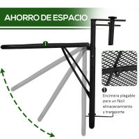 Outsunny Mesa Colgante de Balcón con Brazo Regulable y Altura Ajustable en 3 Posiciones Marco Metálico Carga Máx. 30 kg 60x56,5x45 cm - details 4