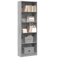vidaXL Estantería de madera de ingeniería 60x24x176 cm en color Gris hormigón/Gris sonoma/Blanco y más | almacenamiento funcional diseño moderno para baño dormitorio sala - details 1