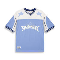 Grimey Camiseta Infamous Deeper V Neck Oversize Light Blue - details 0