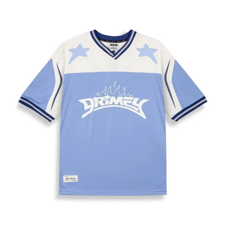 Grimey Camiseta Infamous Deeper V Neck Oversize Light Blue - 1